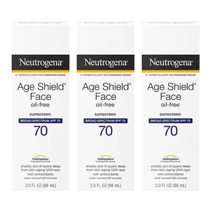 3 PACK Neutrogena Age Shield Face Oil Free Lotion, SPF 70 ,3oz - 01/2027 - Picture 1 of 3
