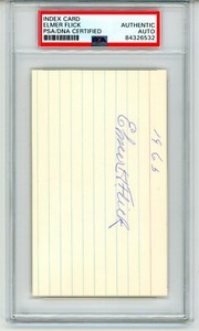 Elmer Flick Signed Autographed 3x5 index card PSA/DNA Slabbed Auto Vintage!