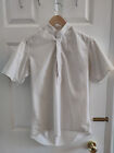 Diverso Short Sleeved Shirt with Mandarin Collar, Patterned White, Size S