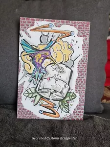 HUMMING SPRAY original painting signed by artist - Picture 1 of 2