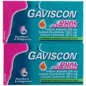 Gaviscon Dual Action Chewable Tablets 2 x 48 Count - Picture 1 of 2