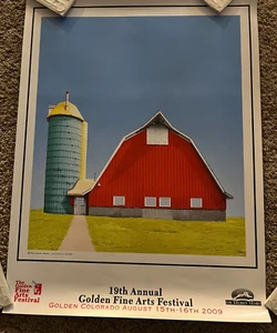 2009 Golden Colorado Fine Arts Festival Poster Druck - Red Dairy Barn - Bild 1 von 2