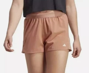 Size Lg Women Adidas AeroReady Hyperglam Pacer Training Short Wtr Absorbent Clay - Picture 1 of 4
