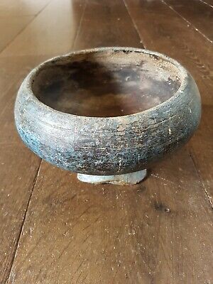 Antique Wooden Tibetan Offering Bowl Imperfect And Unique Rustic • 115.02£