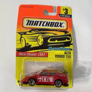 Matchbox 1997 Alfa Romeo 155 Superfast # 3 - Red Diecast NEW - Picture 1 of 7