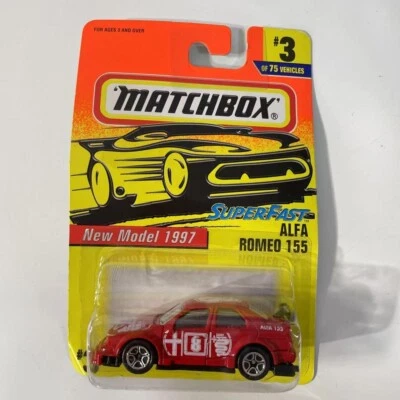 Matchbox 1997 Alfa Romeo 155 Superfast # 3  - Red Diecast NEW - Image 1 of 4