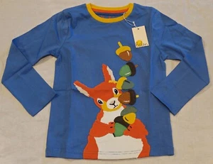 Mini Boden Applikation Eichhörnchen Shirt Blau Neu mit Etikett Neu 6-7 - Bild 1 von 7