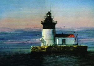 Faro del río Detroit, Michigan. Lake Erie Sunset. Impresiones artísticas de Gerald Hill - Imagen 1 de 2