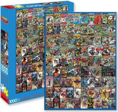 1000 piezas MARVEL Retro Spider-Man Cubiertas de Cómic Rompecabezas con Licencia Spiderman Foto 1 de 4