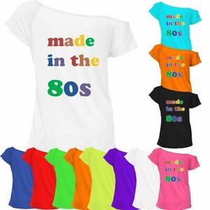 T-Shirt Made in the 80s Top Damen schulterfrei Retro Party Outfit 7001 Menge