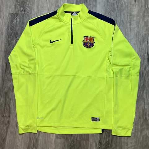 Mens Nike FC Barcelona Half Zip Sweater M Medium Green Athletic Soccer FCB Cover