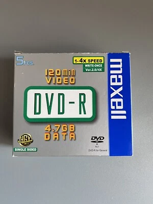 Maxwell DVD-R x 120 min 2.4x Write Speed 4.7GB New Sealed individual Jewel Cased - Image 1 of 2