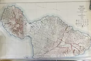 Mapa Topográfico 1942 de la Isla de Maui Departamento del Interior Geológico de Estados Unidos - Imagen 1 de 8