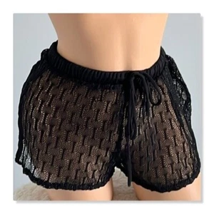 No Boundaries Coverup Häkel Shorts in Schwarz Gr. S (3-5) Neu mit Etikett - Bild 1 von 16