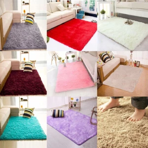 Fluffy Carpet Anti-Slip Pile Carpet Rectangular Floor Mat Modern Style USA - Picture 1 of 96