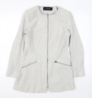 Abrigo mujer Zara gris espiga talla L cremallera Foto 1 de 4