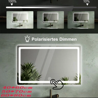 LED Badspiegel Beleuchtung 60x80cm Badezimmerspiegel Wandspiegel Lichtspiegel - Bild 1 von 4