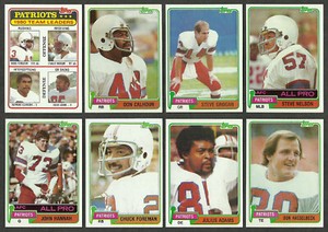 1981 Topps New England Patriots 23 card Team Set John Hannah Steve Grogan