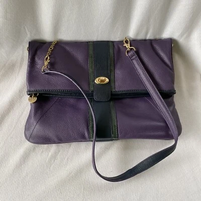 MAXX New York Purse Purple Leather Buckle Strap Handbag Shoulder Bag - Image 1 of 4