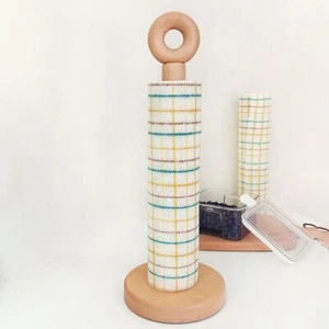 -handed Tear Wooden Roll Paper Rack Anti-Slip Paper Towel Holder for Home - Picture 1 of 7