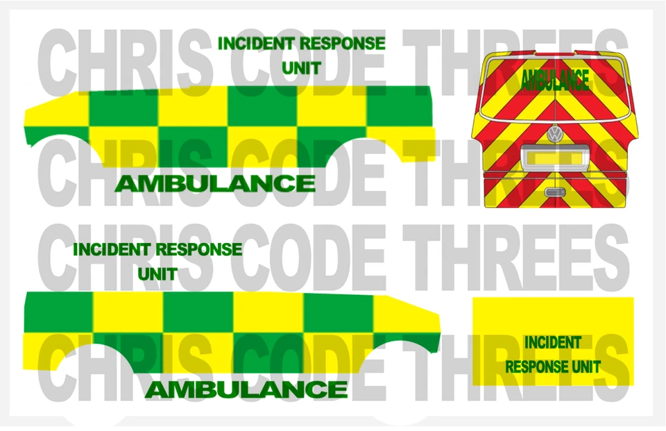 Code 3 Adhesive Vinyl Decals 1/43 1/50 VW Transporter T5 - Ambulance HART - Image 1 of 1
