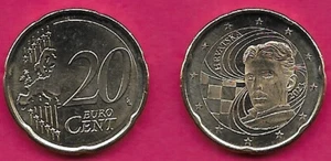 CROATIA 20 EURO CENT 2023. UNC SILHOUETTE PORTRAIT OF NIKOLA TESLA ON THE CROATI - Picture 1 of 1
