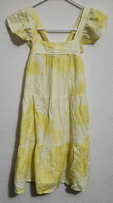 Cat & Jack Girls Size 8 Yellow & White Knee Length Sundress Sleeve-Less - Image 1 of 3