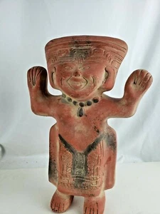 Bonita figura grande vintage de cerámica popular sudamericana 13" - Imagen 1 de 12