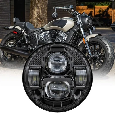 Faro LED PUNTO 5 3/4 pulgadas con haz alto bajo para Indian Scout / Bobber Chief Foto 1 de 4
