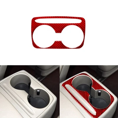 Red Carbon Fiber Rear Cup Holder Frame Trim Cover For KIA Sedona 2015-16 Type B - Изображение 1 из 4