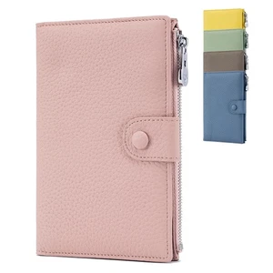 Cartera de viaje con cubierta de pasaporte de cuero genuino bloqueo RFID ranura para soporte de pasaporte - Imagen 1 de 21
