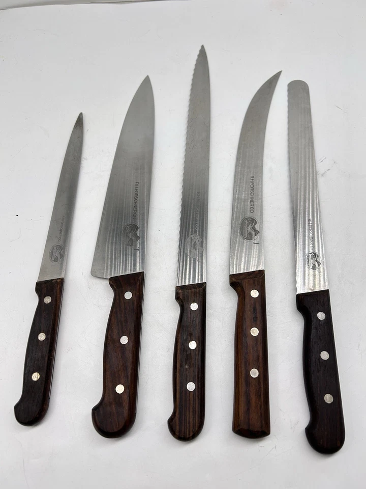 Conjunto de 5 facas de cozinha usadas R.H. Researchner - Imagem 1 de 4