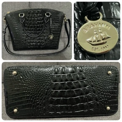 Brahmin Duxbury Satchel Tote Shoulder Bag Leather Black Melbourne USA Made - Image 1 of 4