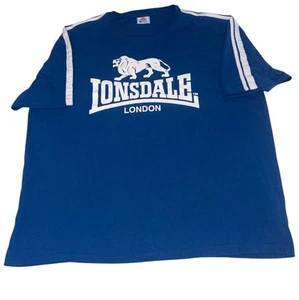 T-shirt Lonsdale London vintage uomo 2XL blu royal maglietta spessa girocollo - Foto 1 di 7
