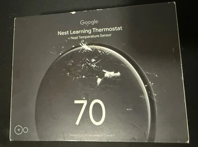 Google Nest Learning Thermostat 4th Gen Polished Obsidian 2 SENSORS - Image 1 of 4