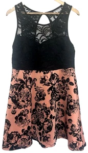 Y2K Vibe Lace Burnout Velvet Floral Mini Dress Size 1X Whimsygoth Feminine HOCO - Picture 1 of 12