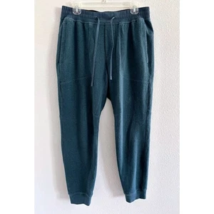 Lululemon At Ease Jogger Mens Large Teal Double Knit Lounge Cotton Workout Gym - Picture 1 of 7