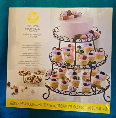 3-Tier Coated Black Metal Dessert/Appetizer Treat Stand Set by Wilton - Image 1 of 3