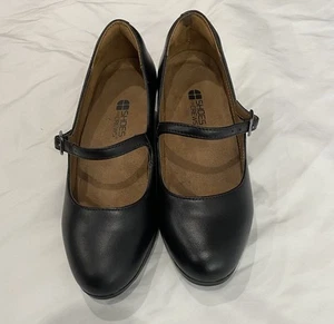 Shoes for Crews Mary Janes Shoes Women’s Sz 7 Black Leather Slip Oil Resistant - Picture 1 of 16