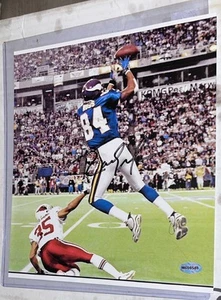 Randy Moss Vikings foto autografata 8”x10” in toploader # N608540 GARANTITA - Foto 1 di 3