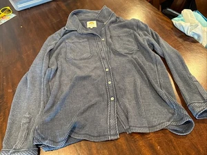 C & C California Sky Washed Waffle Knit Shacket Vintage Size Large Blue - Picture 1 of 6