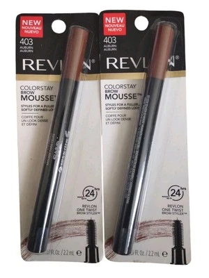 2 Mousse para cejas Revlon Colorstay #403 castaño rojizo 0,07 fl. Oz. Foto 1 de 2