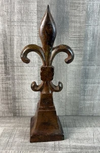 VTG Metal Fleur De Lis Gate/Fence Topper, Book End/Door Stop 9 1/2” X 3 3/4” - Picture 1 of 8