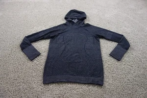 Lululemon Pullover Damen 12 grau Rest Less Hoodie Patchwork Stretch Daumenlöcher - Bild 1 von 9