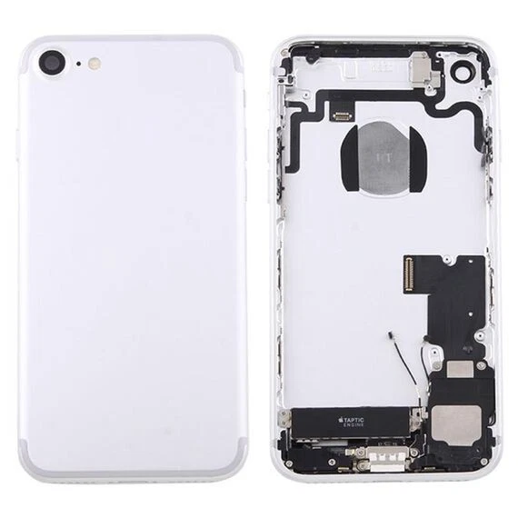 Gruppo cover posteriore batteria con vassoio per schede per iPhone 7 (argento) - Immagine 1 di 1