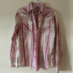 Ransom Ranch Womens Western Button Up Top Size L Cowgirl Rockabilly Rodeo - Picture 1 of 11