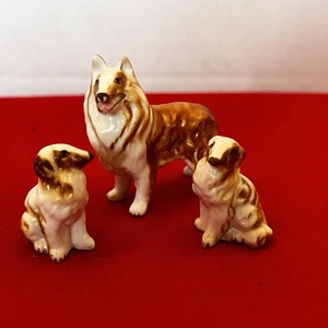 Vintage Set of Bone China Miniature Collie Dog Family - Picture 1 of 10