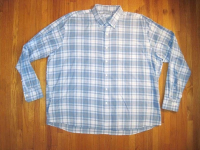 Camisa Oxford Peter Millar Calce Clásico Fácil Cuidado Azul/Marrón Cuadros 2XL Nueva Foto 1 de 4