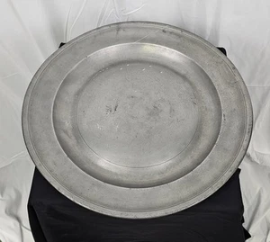 Antique Large Pewter Plate Tray 16" 1800s - Bild 1 von 11