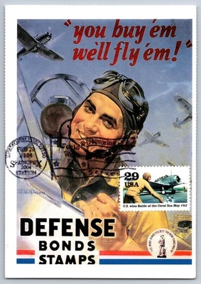 #2697c WWII US wins Battle of the Coral Sea Maxi Card - Image 1 of 2